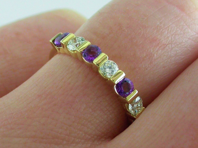 amethyst and diamond eternity ring